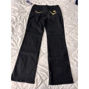 DG2 Diane Gilman Women's Size 12Tall Black Denim Bootcut Jeans